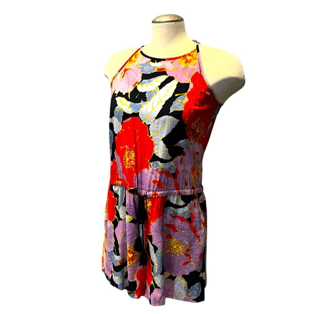 LOFT Petites Full Bloom Romper Jumpsuit Shorts, MP, Floral/Multi - Picture 3 of 15
